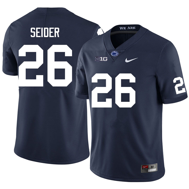 Men #26 Jaden Seider Penn State Nittany Lions College Football Jerseys Sale-Navy